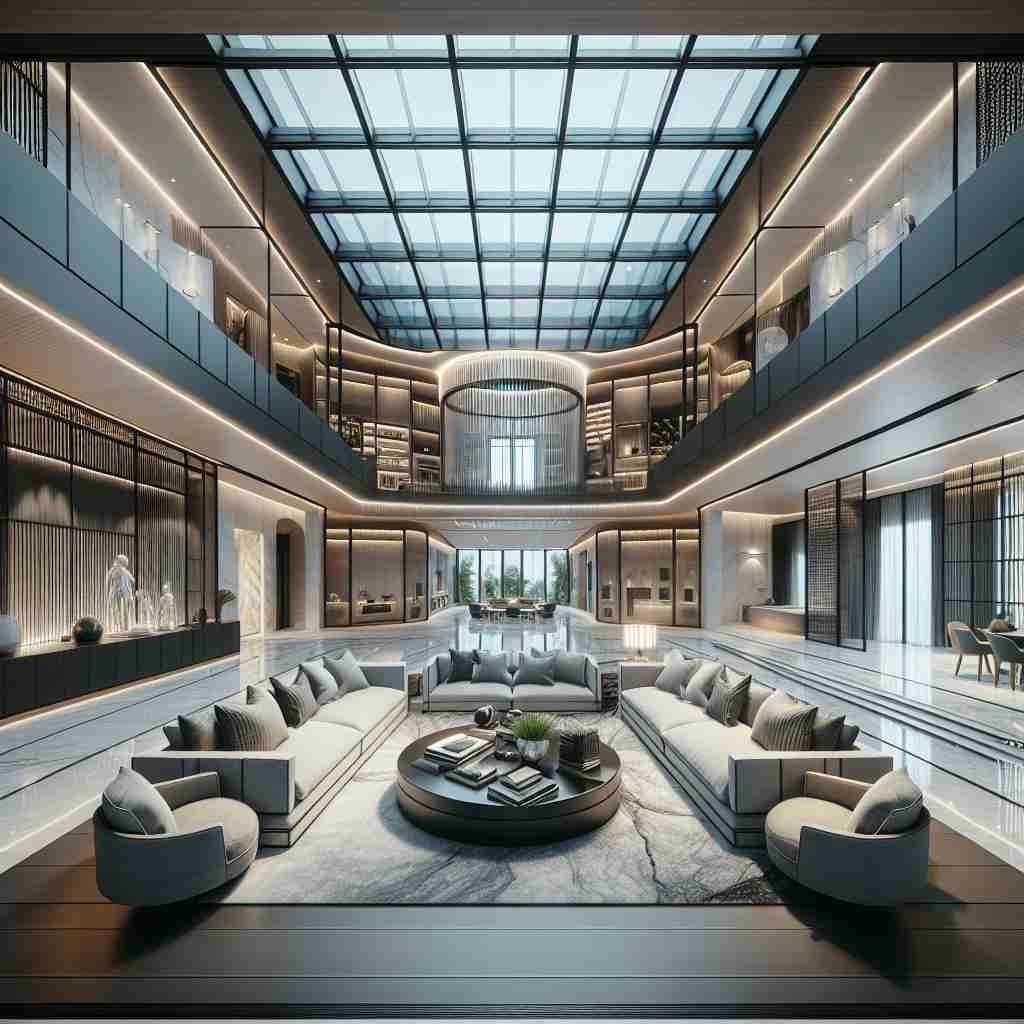 An image illustrating Explorando o Design de Interiores em Mansões Contemporâneas